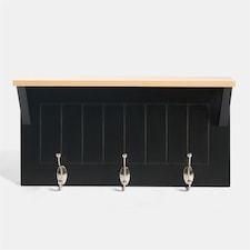 OHS Wall Shelf Coat Rack Wood Effect Floating Display Unit