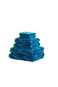 Helix 6 Piece Cotton Towel Bale Set Luxury Soft Absorbent | Blue | Bath towel