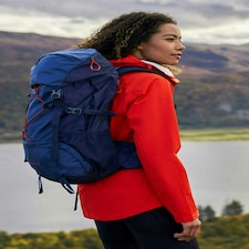 Mountain Warehouse Highland 40L Rucksack Durable Backpack Hydration Compatible Blue