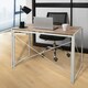image 6 of Folding Desk Computer White Frame Rustic Wood Foldable Study Table Laptop Office Space White
