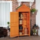 image 2 of Outsunny Wooden Garden Shed Outdoor Shelves Utility Tool Storage Cabinet Orange