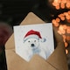 image 3 of Cute Baby Polar Bear With Santa Hat Blank For Him Or Her Art Xmas Festive Christmas Card