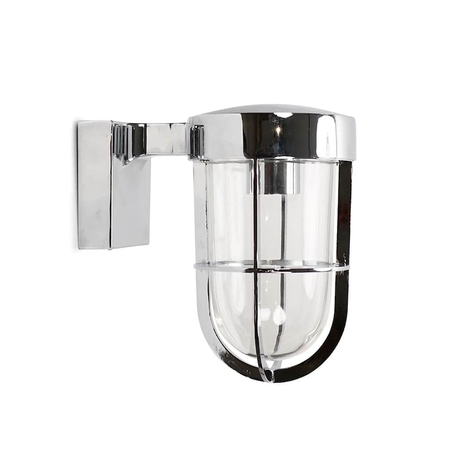 image 1 of ValueLights Fanar Chrome Industrial Bathroom Wall Light & Bulb | Chrome