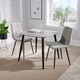 image 1 of Aspen Tapered Legs Square Dining Table with 2 Straight Stitch Cord Dining Chairs - Grey/Black - Flat Packed Grey