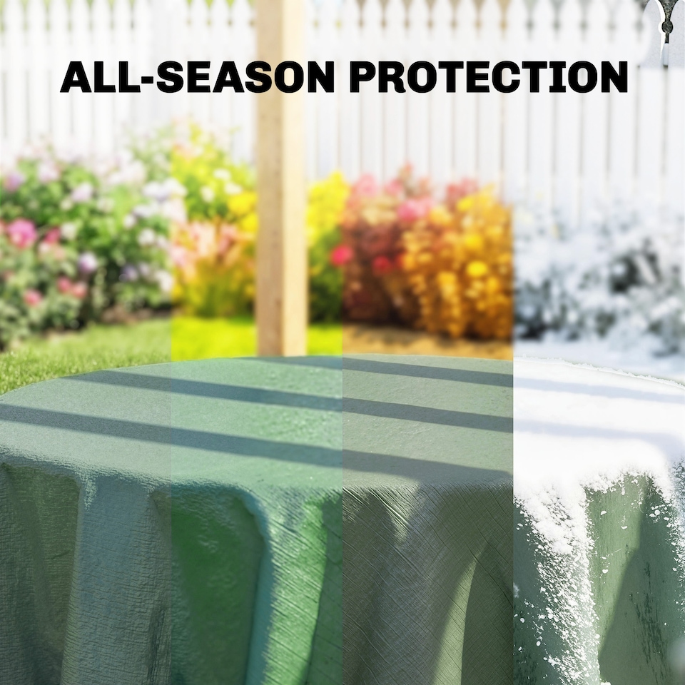image 1 of Outsunny 3 x 4m Waterproof Tarpaulin, 90GSM Tear-Resistant PE Tarp | Green | Green | 300 x 400 cm