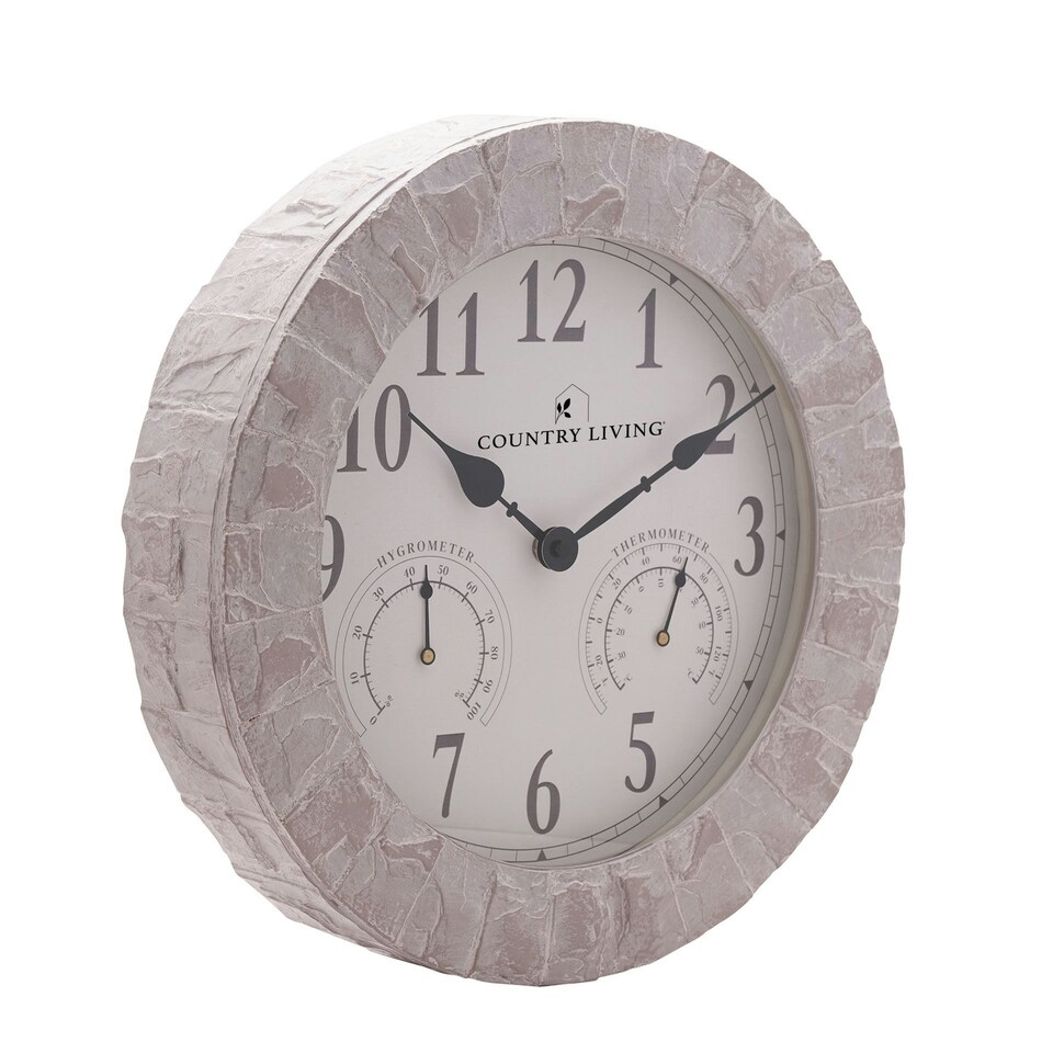 image 1 of Country Living Garden Clock 14" Grey