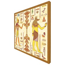 Egyptian gods & ancient egyptian hieroglyphs (Picture Frame) Brown | Oak | S