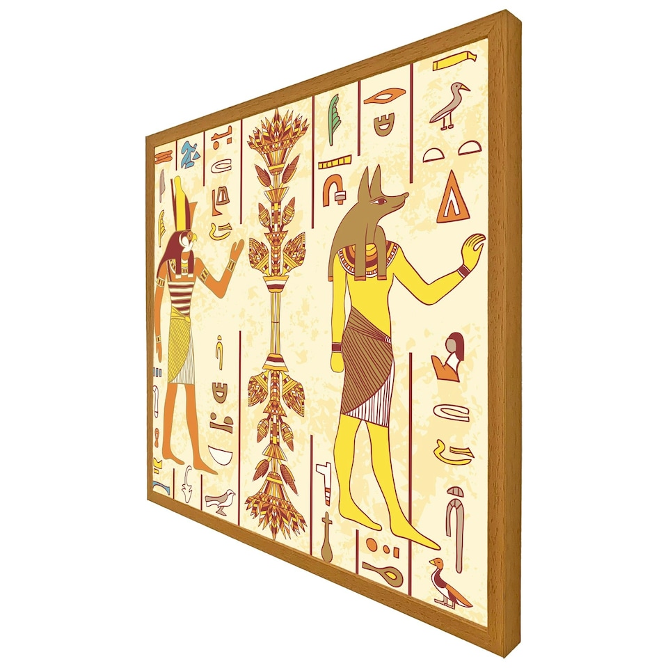 image 1 of Egyptian gods & ancient egyptian hieroglyphs (Picture Frame) Brown | Oak | S
