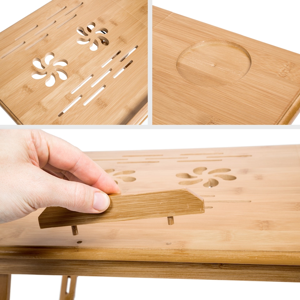 image 1 of Laptop Stand - 4 angles of inclination, with drawer, storage space, 55 x 35 x 26 cm