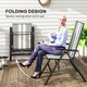 image 4 of Outsunny Folding Rattan Garden Chair, 5-Position Reclining Garden Dining Chair, High Back PE Wicker Outdoor Recliner with Armrest and Steel Frame for Patio, Terrace, Balcony, Grey | Grey | Grey