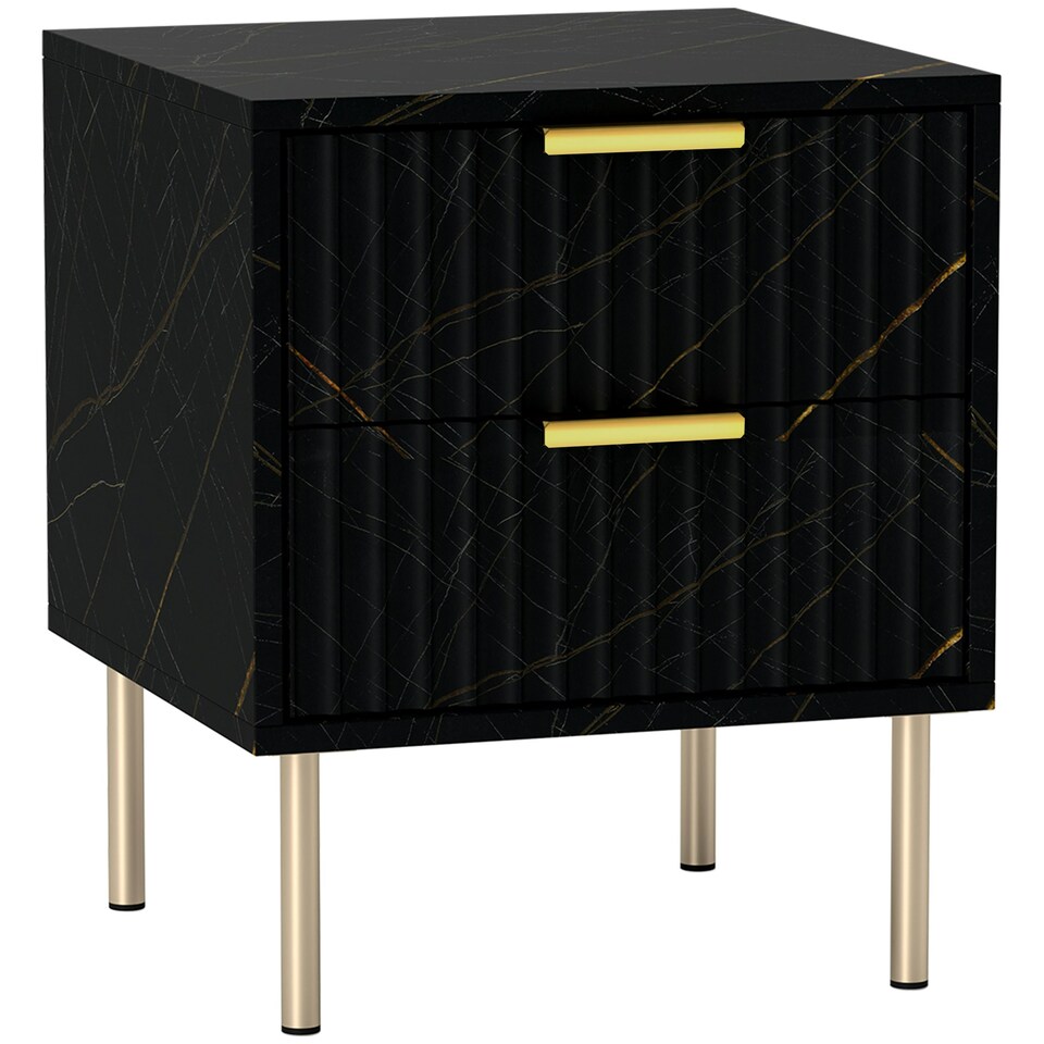 image 1 of HOMCOM Bedside Table Bedside Cabinet with 2 Drawers for Bedroom White