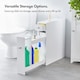 image 3 of VonHaus Holbrook White Slim Bathroom Storage Unit with Drawers