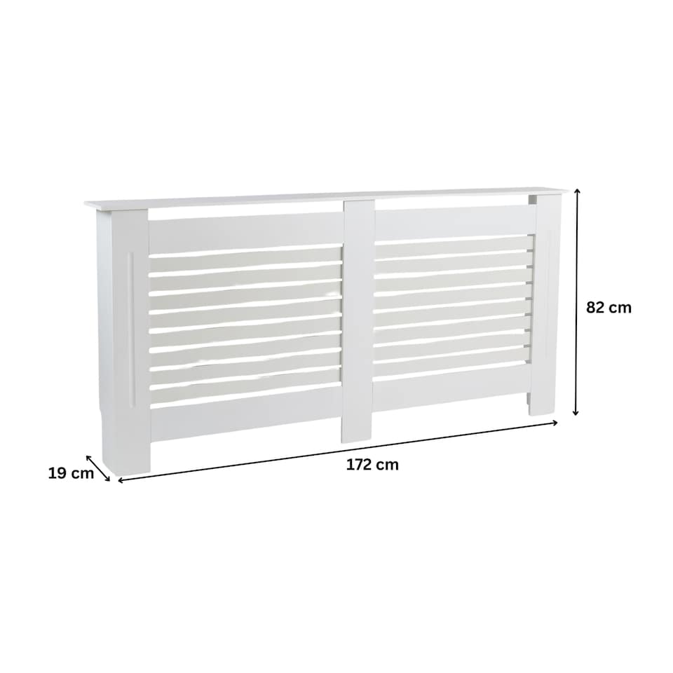 image 1 of Extending Radiator Cover Adjustable Wooden MDF Slatted Grill | White