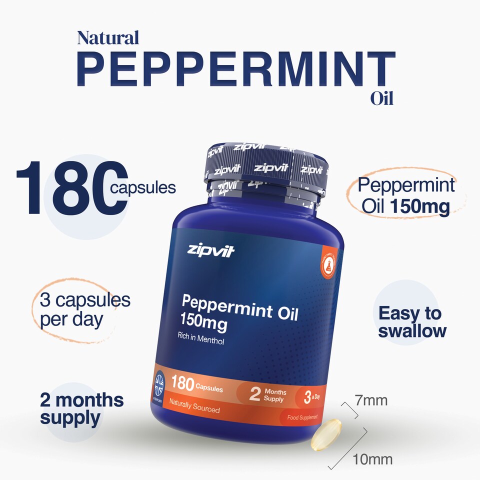image 1 of Zipvit Peppermint Oil 150mg, High Purity Peppermint Extract, 180 Softgels, 2-Month Supply