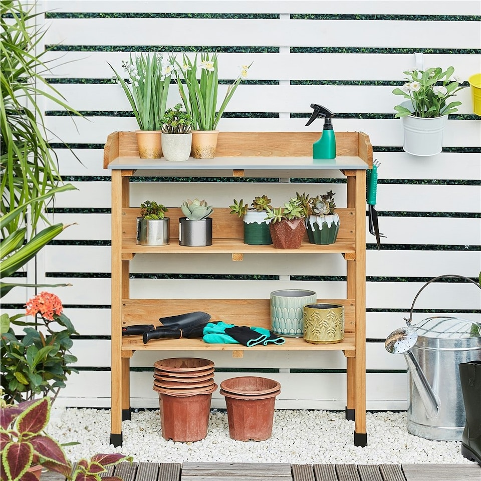 image 1 of Yaheetech 3-layer Outdoor Potting Bench Gardening Table