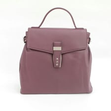 Eastern Counties Leather Katrina Leather Buckle Detail Handbag - Grape/Ivory - One Size | Green