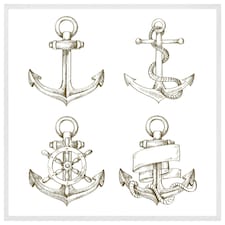 Drawn anchors (Picture Frame) White | L
