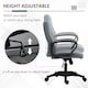 image 5 of Vinsetto Office Chair, Fabric Desk Chair Mid Back Work Study Chair with Massage Lumbar Support, Adjustable Height and Swivel Wheels, Grey