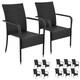 image 9 of Rattan Garden Chair Girona - polyrattan and steel, weather and sun resistant, stackable | Black | black | 2