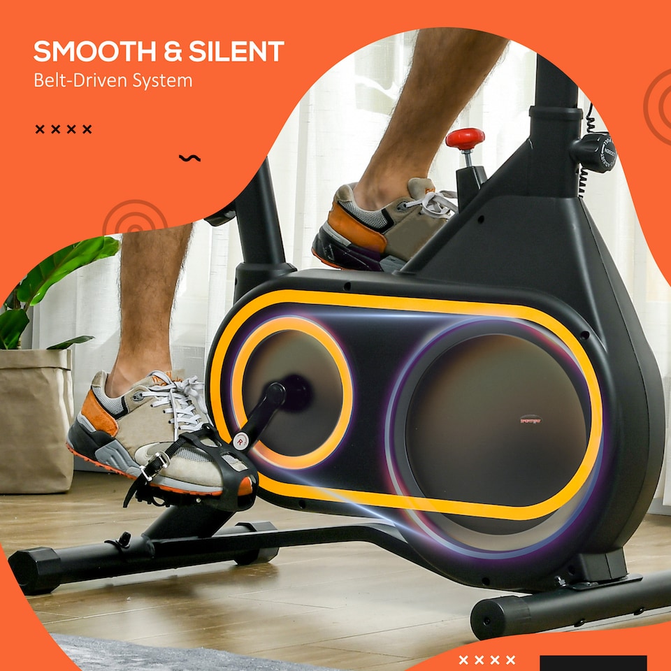 image 1 of SPORTNOW Exercise Bike, Stationary Bike w/ LCD Display for Home Cardio Workout