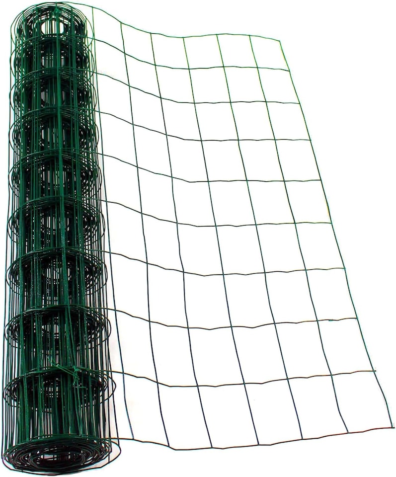 image 1 of Actiaspet - Green PVC Coated Steel Wire Mesh Garden Fencing | 90cm x 10m Roll, 100mm x 75mm Mesh