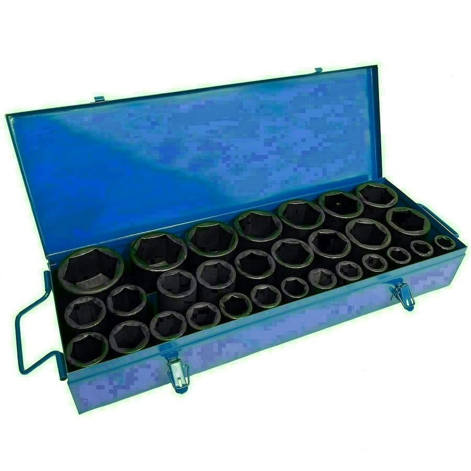 image 1 of 3/4in Drive Deep Metric Impact Impacted Socket Set 6 Sided 19mm - 65mm 29pc