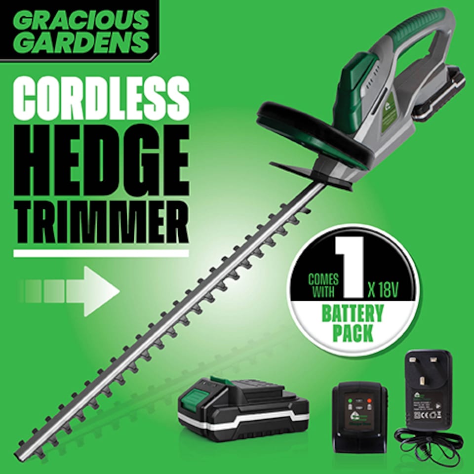 image 1 of Gracious Gardens 18V Cordless Hedge Trimmer 1 Battery & 1 Charger | Green | Green | 1
