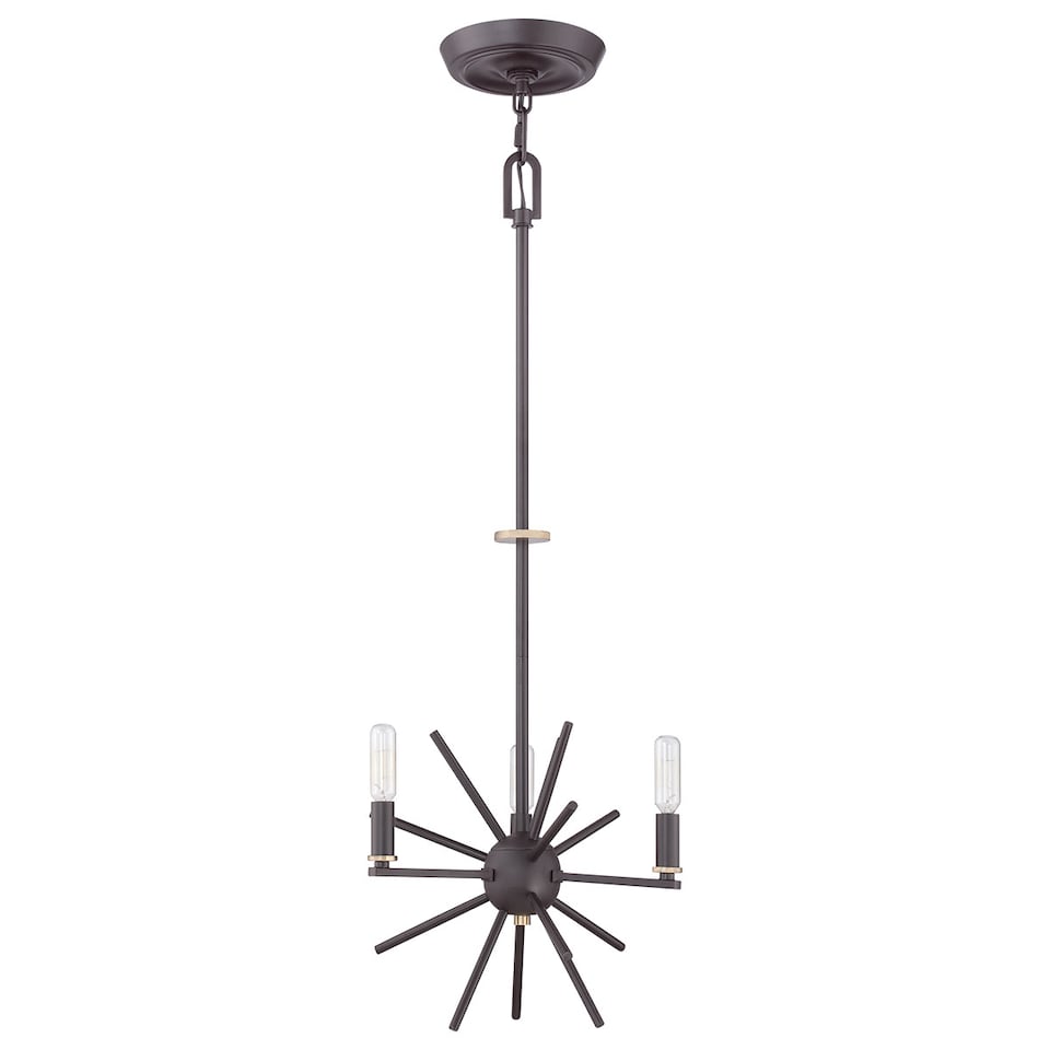 image 1 of Carnegie 3 Light Ceiling Pendant Western Bronze Finish, E14