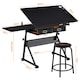 image 3 of Yaheetech Drawing Table & Stool Set