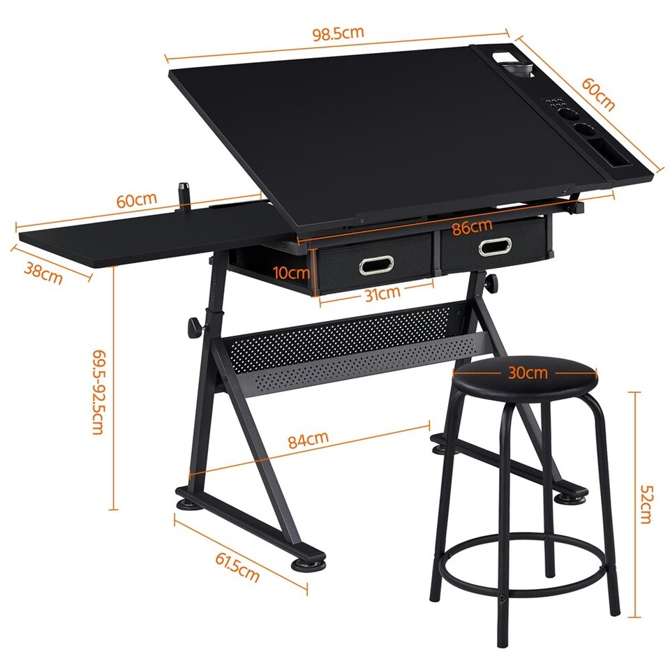 image 1 of Yaheetech Drawing Table & Stool Set