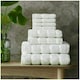 image 5 of VELVETIO 8 Piece Towel Bale Set Boston Shiny Stripe Pattern - 100% Cotton, 450 GSM Pink | Blush Pink