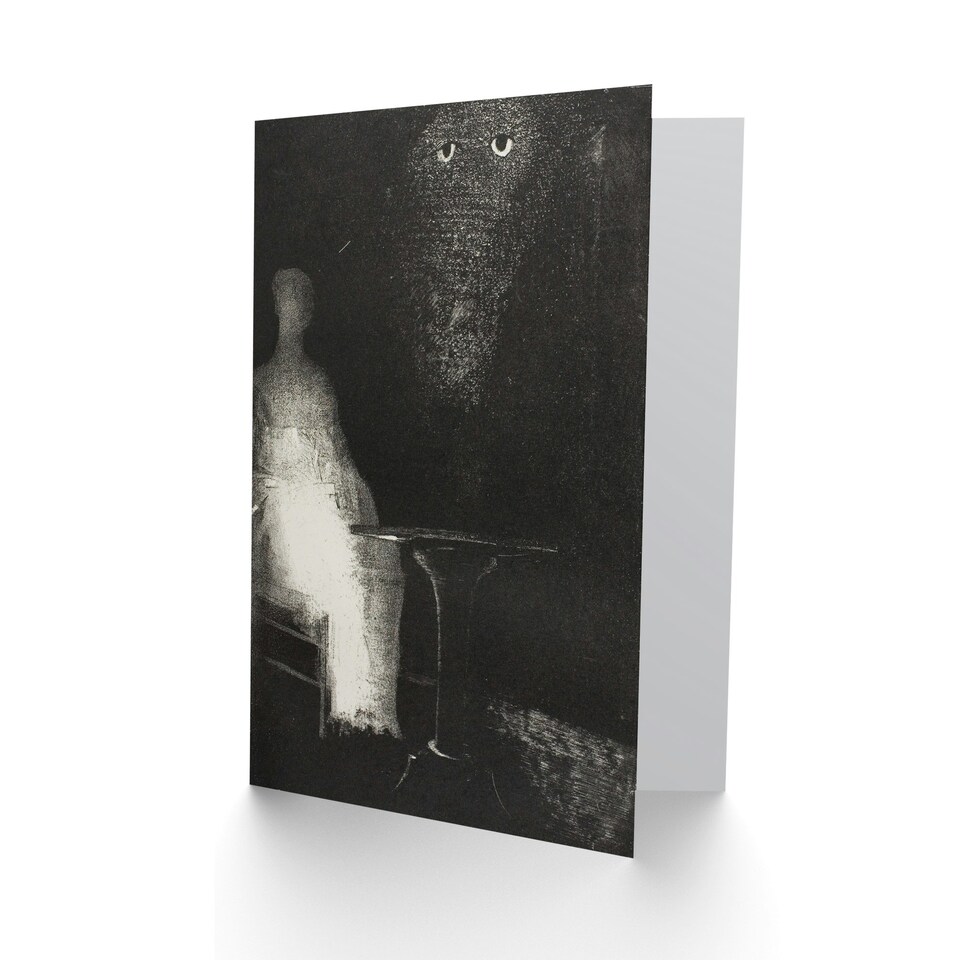 image 1 of Odilon Redon Art Card Gaze on the Chair Human Figure Outline