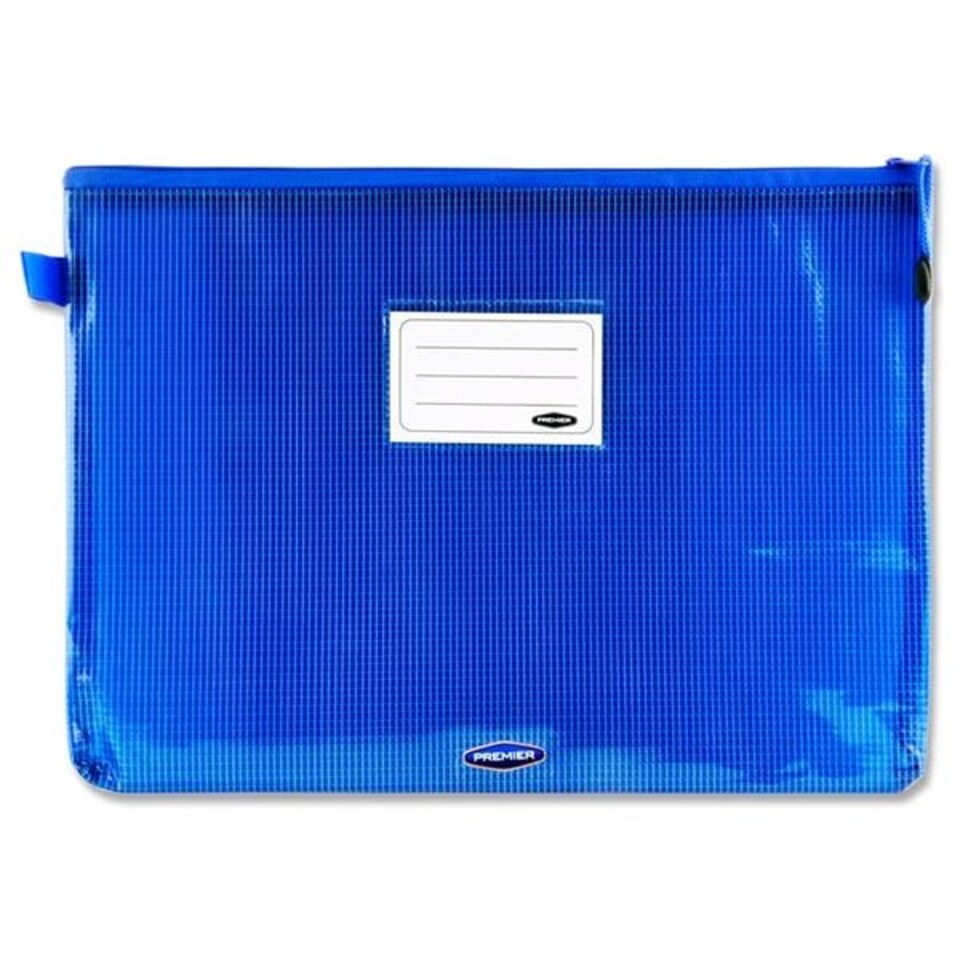 image 1 of A4+ Extra Durable Printer Blue Mesh Wallet by Premto