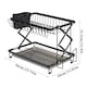 image 8 of Living and Home Foldable 2-Tier Dish Drying Rack with a Drip Tray | Black
