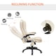 image 7 of HOMCOM 6-Point Massage Office Chair with Seat Heated for Home Office, PU Leather High Back Executive Desk Chair with Adjustable Height and 360 Swivel for Work Study, Beige