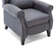 image 5 of Eaton Wing Back Fireside Herringbone Fabric Pushback Recliner Chair (Blue)