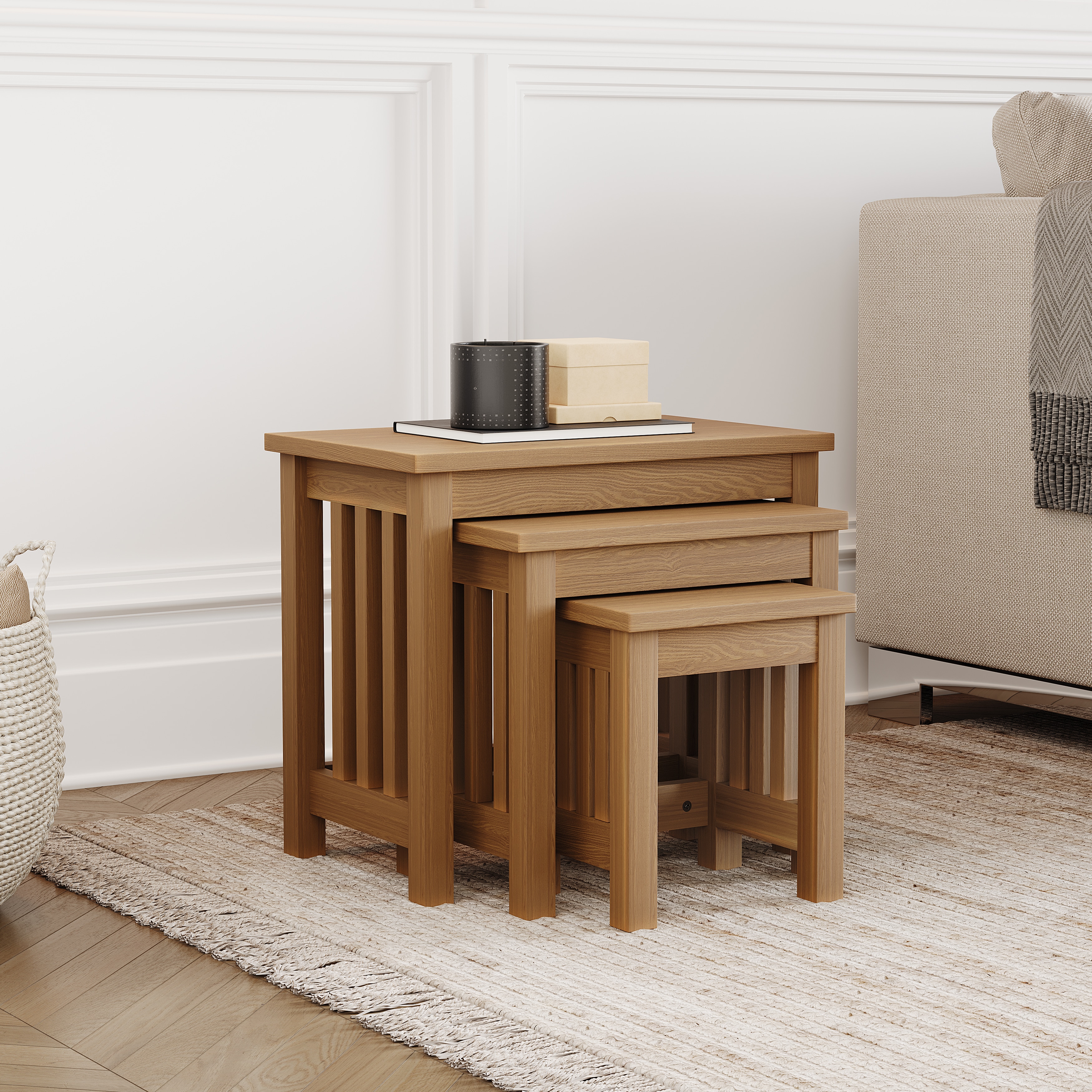 Vida Designs Ashton Nest of Tables 3 Piece Set Nesting Sofa Bedside Side Table
