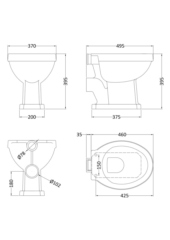 image 1 of Kinston Low Level Toilet - Pan, Cistern, Flush Pipe & Soft-Close Seat