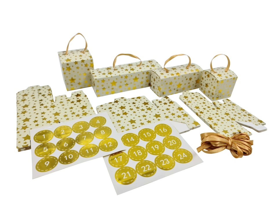 Make Your Own Christmas Advent Boxes Gold Design