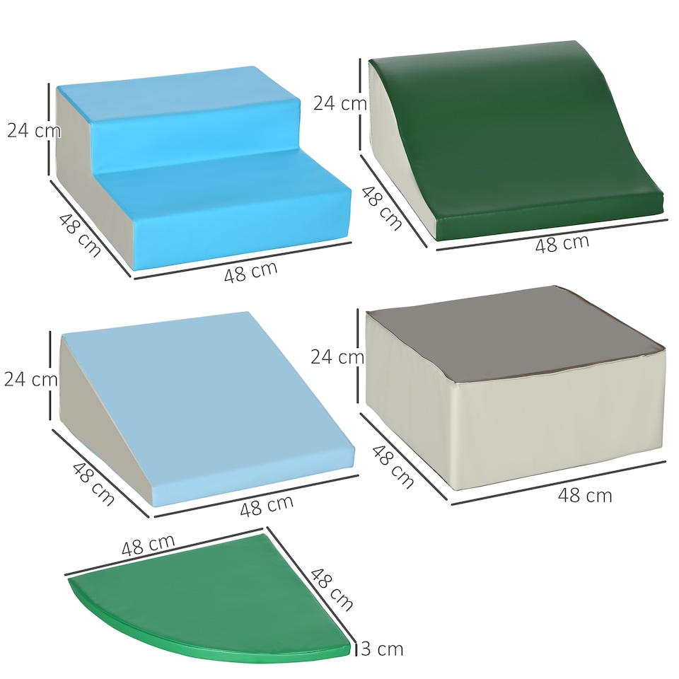 image 1 of HOMCOM 6 Piece Soft Play Equipment for Kids Climb and Crawl, Multicoloured