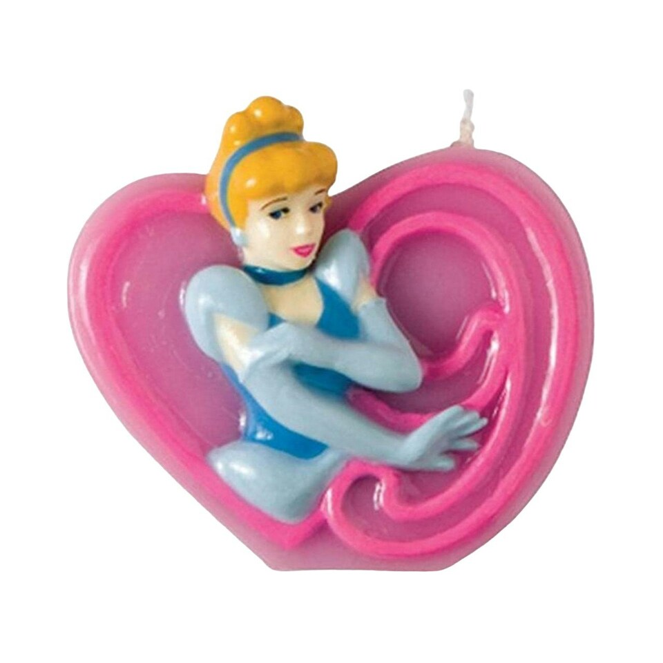 Disney Princess Cinderella 9th Birthday Candle - Pink/Blue - One Size