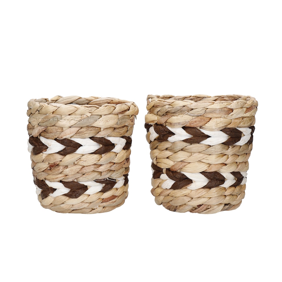 image 1 of KitchenCraft Water Hyacinth Planters, Set of 2, Striped Design