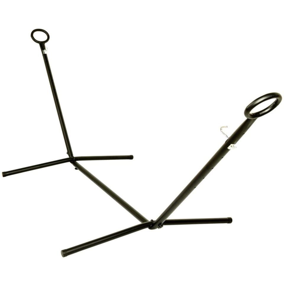 image 1 of Primrose Black Steel Hammock Stand with Carry Bag Included