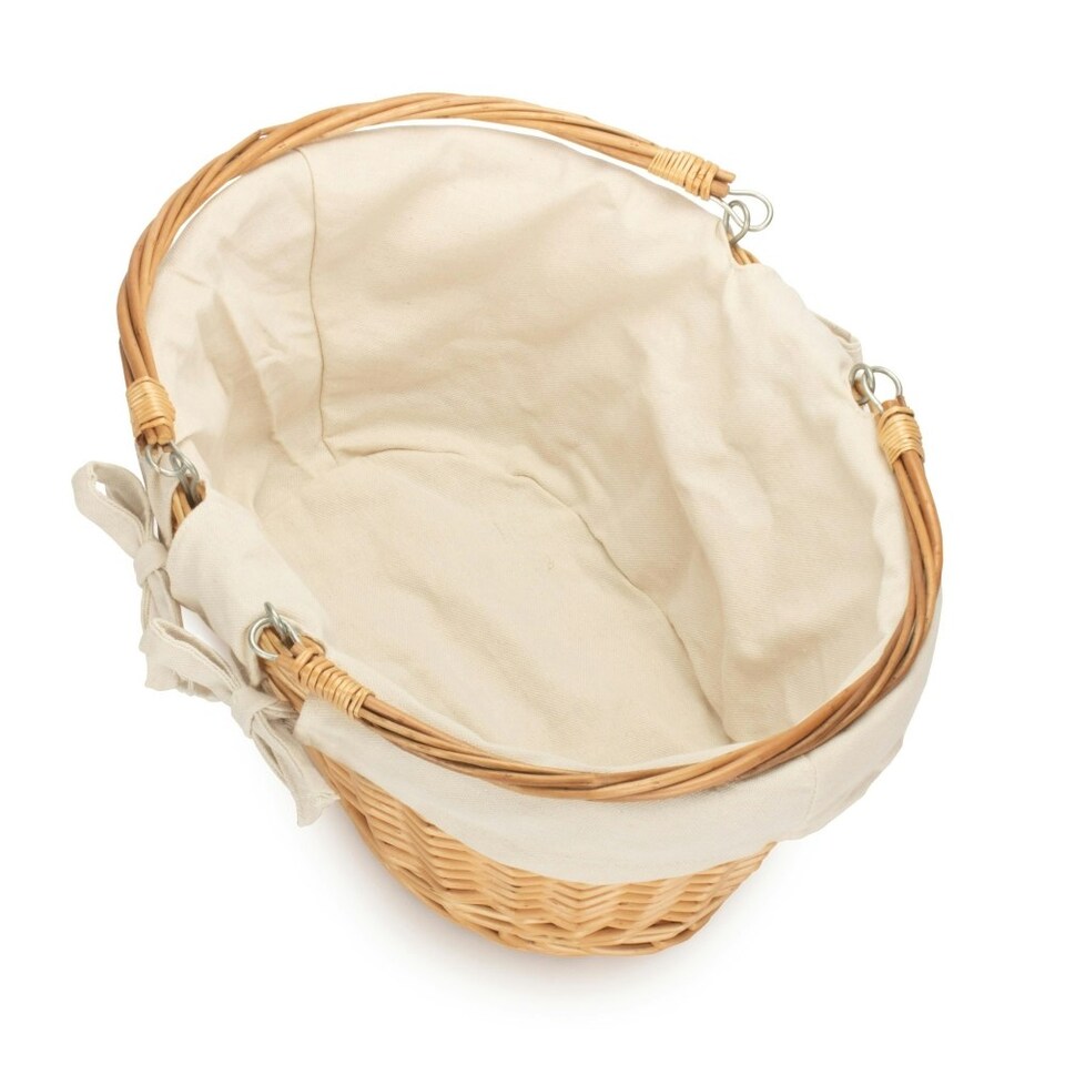 image 1 of Medium Swing Handle Shopping Basket with Lining Multi | Garden Rose | M