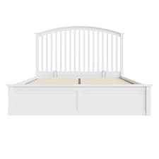 Madrid Wooden Ottoman Storage Bed King White | White | White
