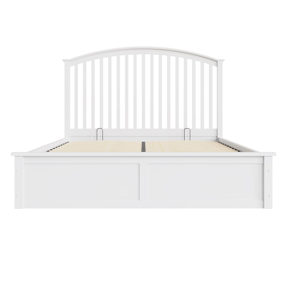 image 1 of Madrid Wooden Ottoman Storage Bed King White | White | White
