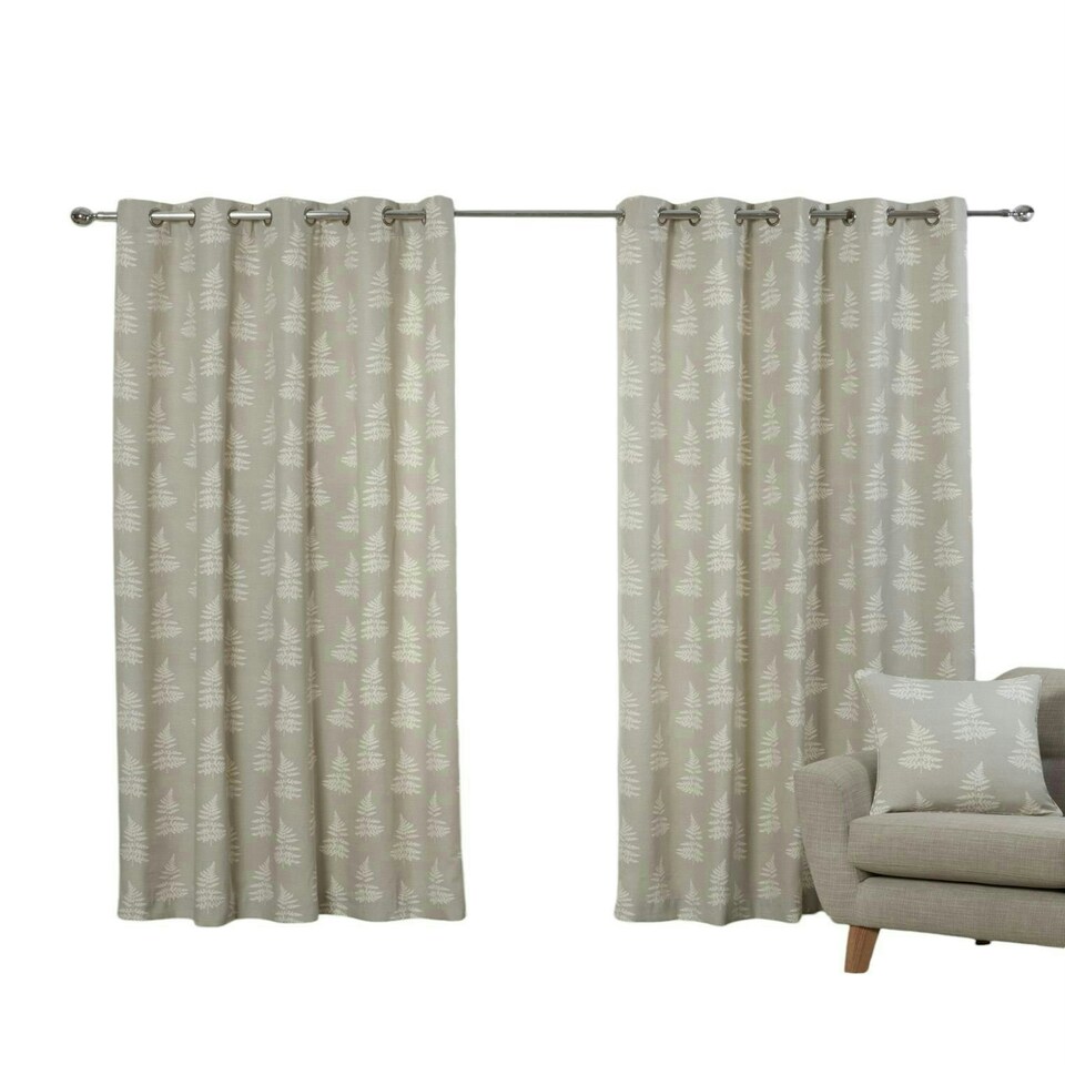 image 1 of Esher Eyelet Curtains - Grey - 168cm x 229cm