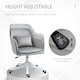 image 5 of Vinsetto Velvet Office Chair, Desk Chair, Makeup Vanity Chair with Massage Lumbar Pillow and Rolling Wheels for Bedroom and Home, Grey