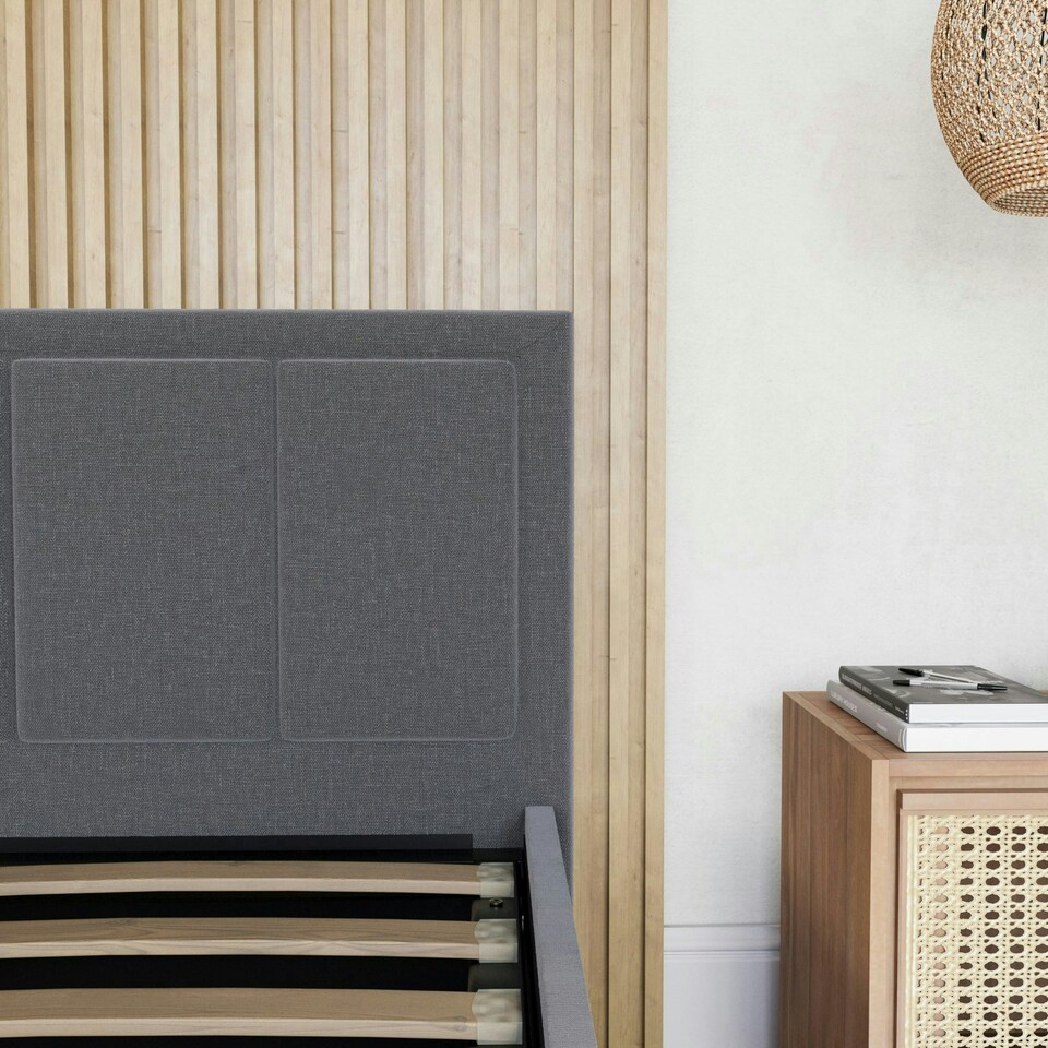 image 1 of Vida Designs Vanita 4ft6 Double Ottoman Bed Storage Fabric Upholstered, Dark Grey, 135 x 190cm