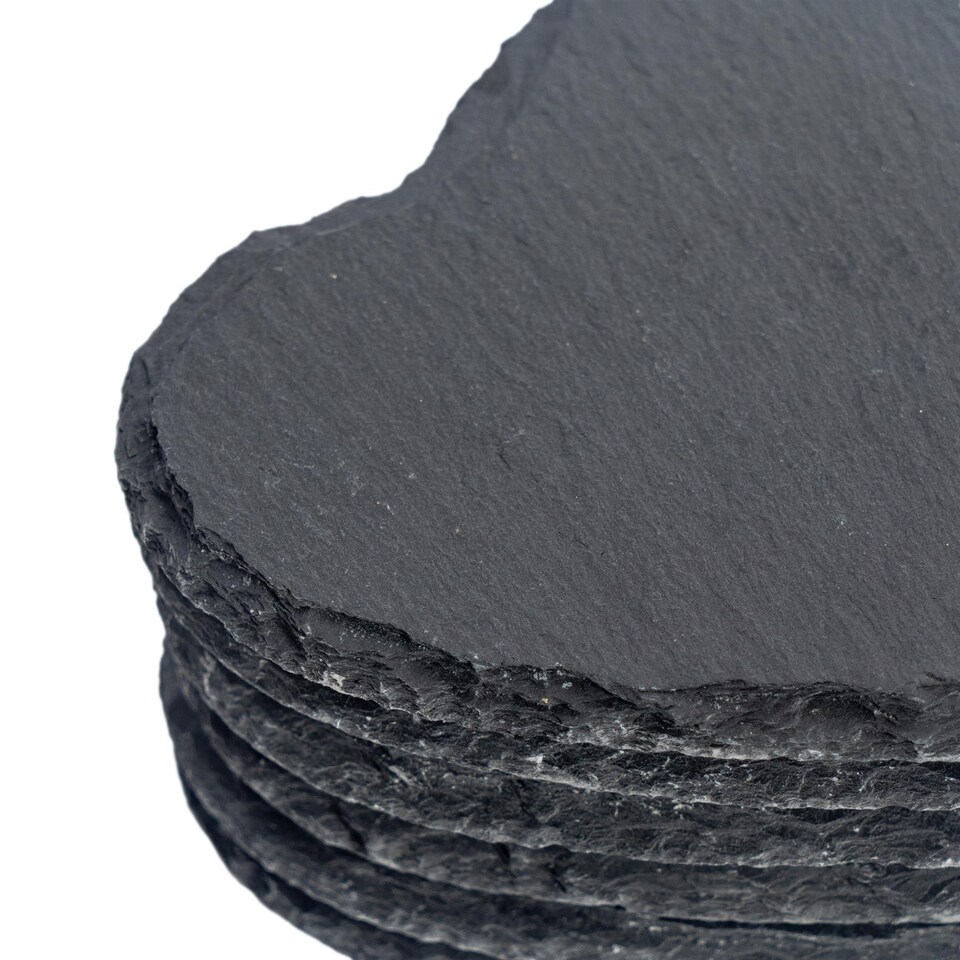 image 1 of Argon Tableware Heart Slate Placemats - 25cm - Pack of 2 | Grey | Grey